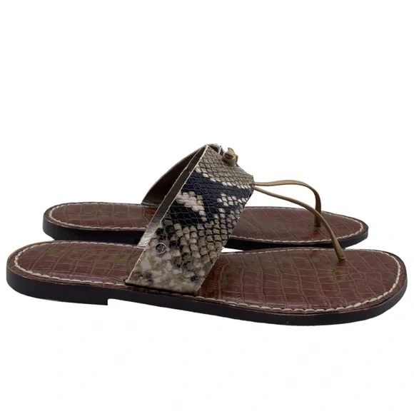 Sam Edelman Womens Shoes Gus Sandals Snake Leather Slip On Thong Casual Size 8 - Picture 2 of 11